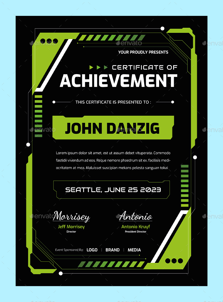 Modern Esports Certificate, Print Templates GraphicRiver